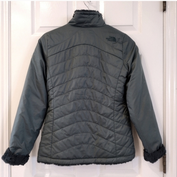 LIKE NEW The North Face Women's Puffer Jacket Dark Green XS Reversible Faux Fur - Picture 7 of 9